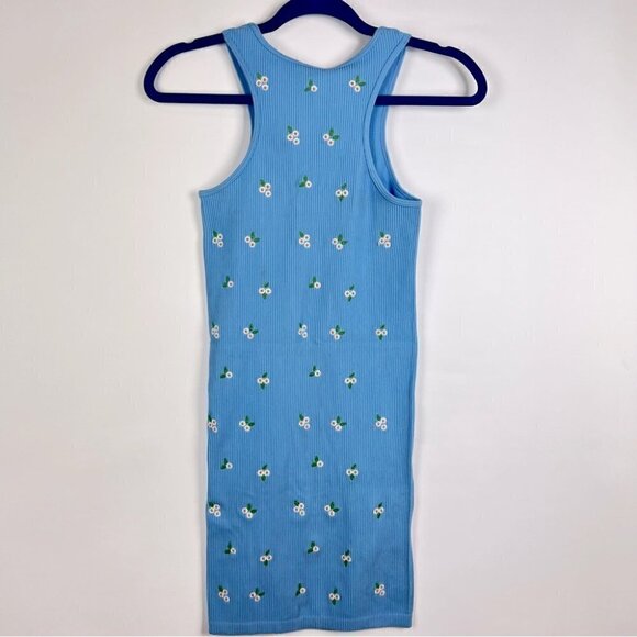 Nwt - Zara Seamless Embroidered Dress In Blue. Size: Xs-S. - Picture 3 of 13